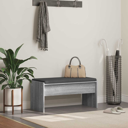 Panca per ingresso con cuscino Grigio Sonoma 83 x 38 x 40 cm | homemem39