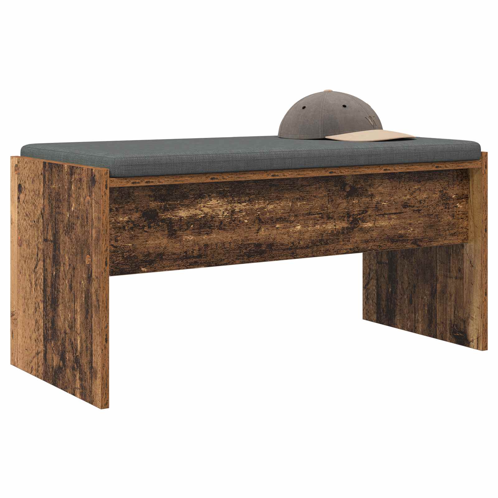 Panca per ingresso con cuscino Legno vecchio 83 x 38 x 40 cm | homemem39
