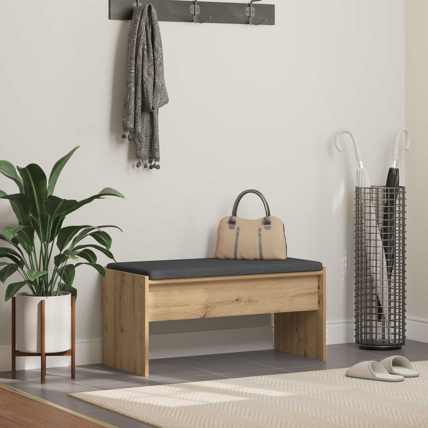 Panca per ingresso Rovere artigianale 83 x 38 x 40 cm | homemem39