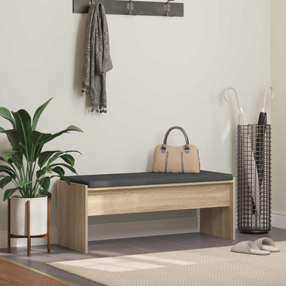 Panca per ingresso con cuscino Rovere Sonoma 103 x 38 x 40 cm | homemem39
