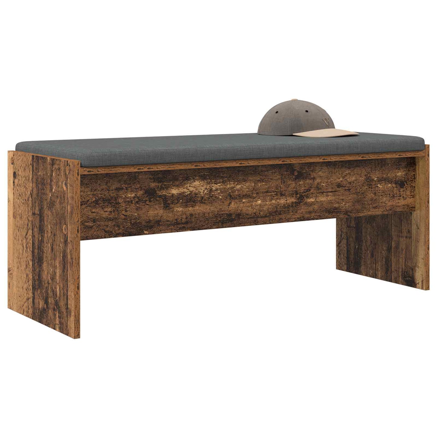 Panca per ingresso con cuscino Legno vecchio 103 x 38 x 40 cm | homemem39