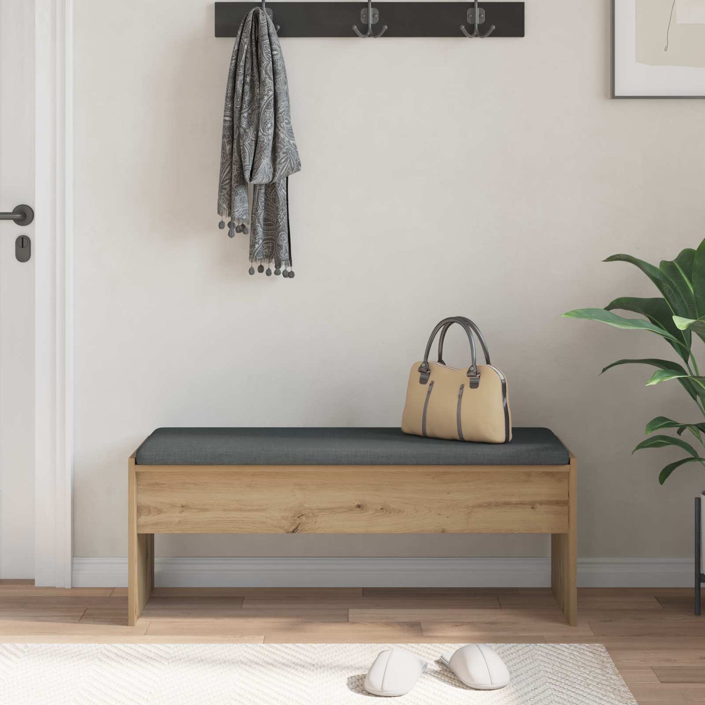 Panca per ingresso Rovere artigianale 103 x 38 x 40 cm