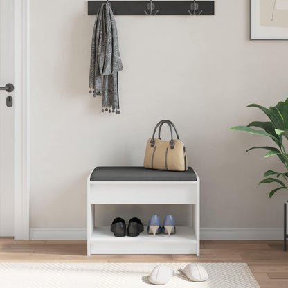 Panca per ingresso con cuscino Bianco 63 x 38 x 45 cm | homemem39