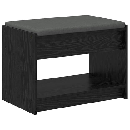 Panca per ingresso con cuscino Rovere Nero 63 x 38 x 45 cm