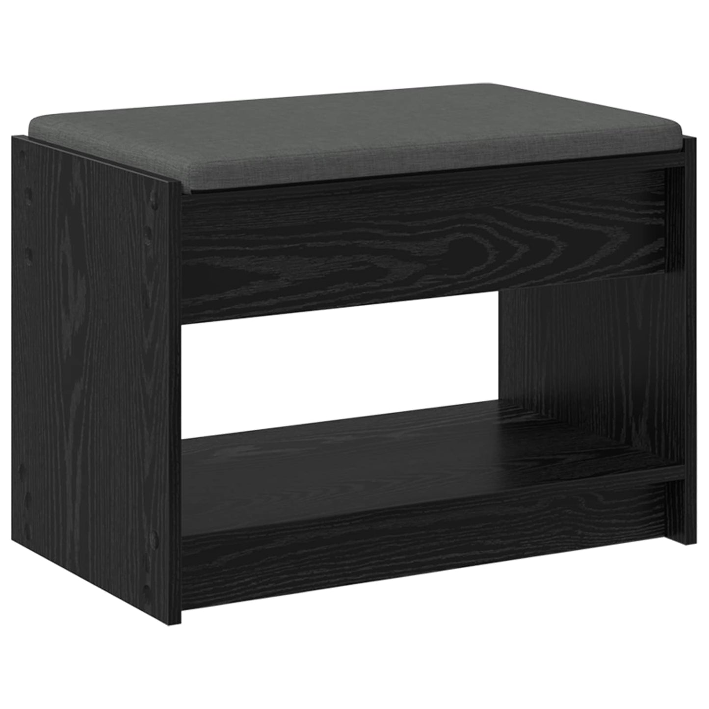 Panca per ingresso con cuscino Rovere Nero 63 x 38 x 45 cm
