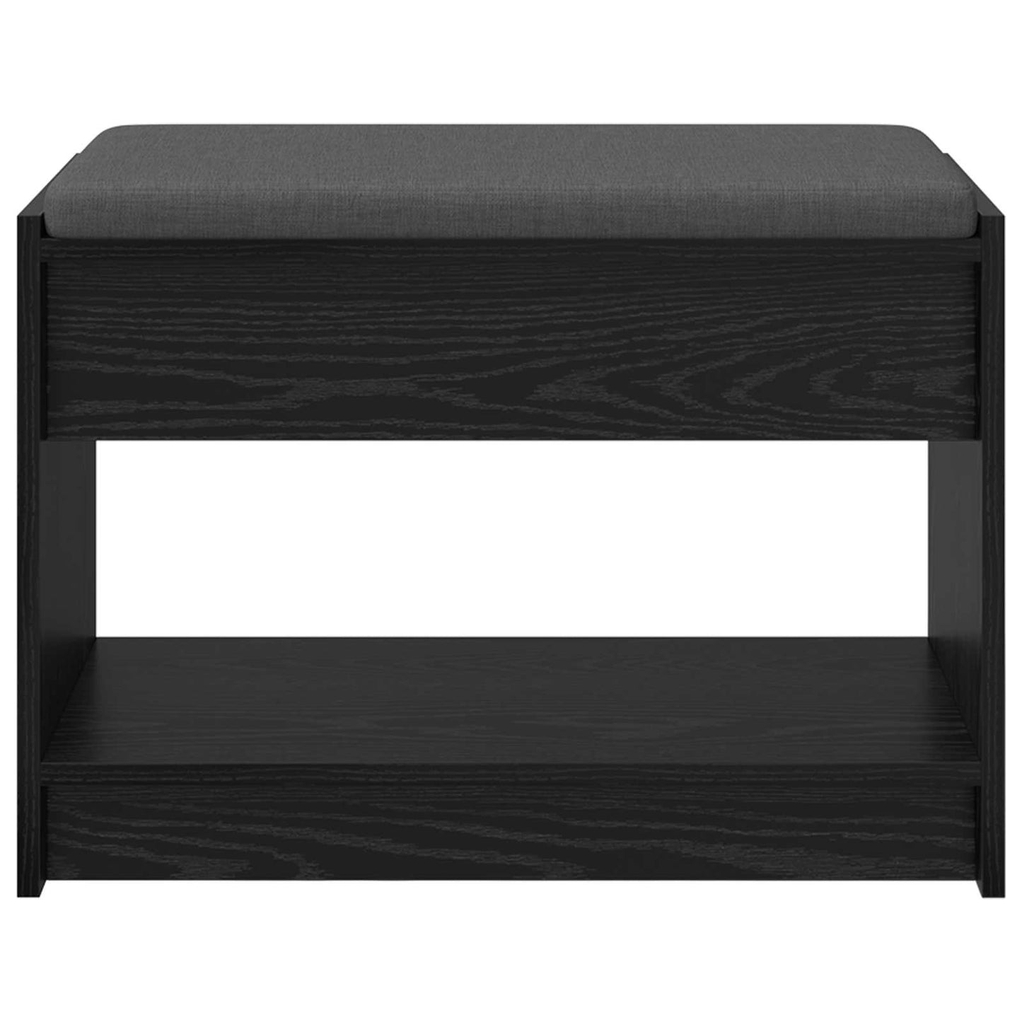 Panca per ingresso con cuscino Rovere Nero 63 x 38 x 45 cm