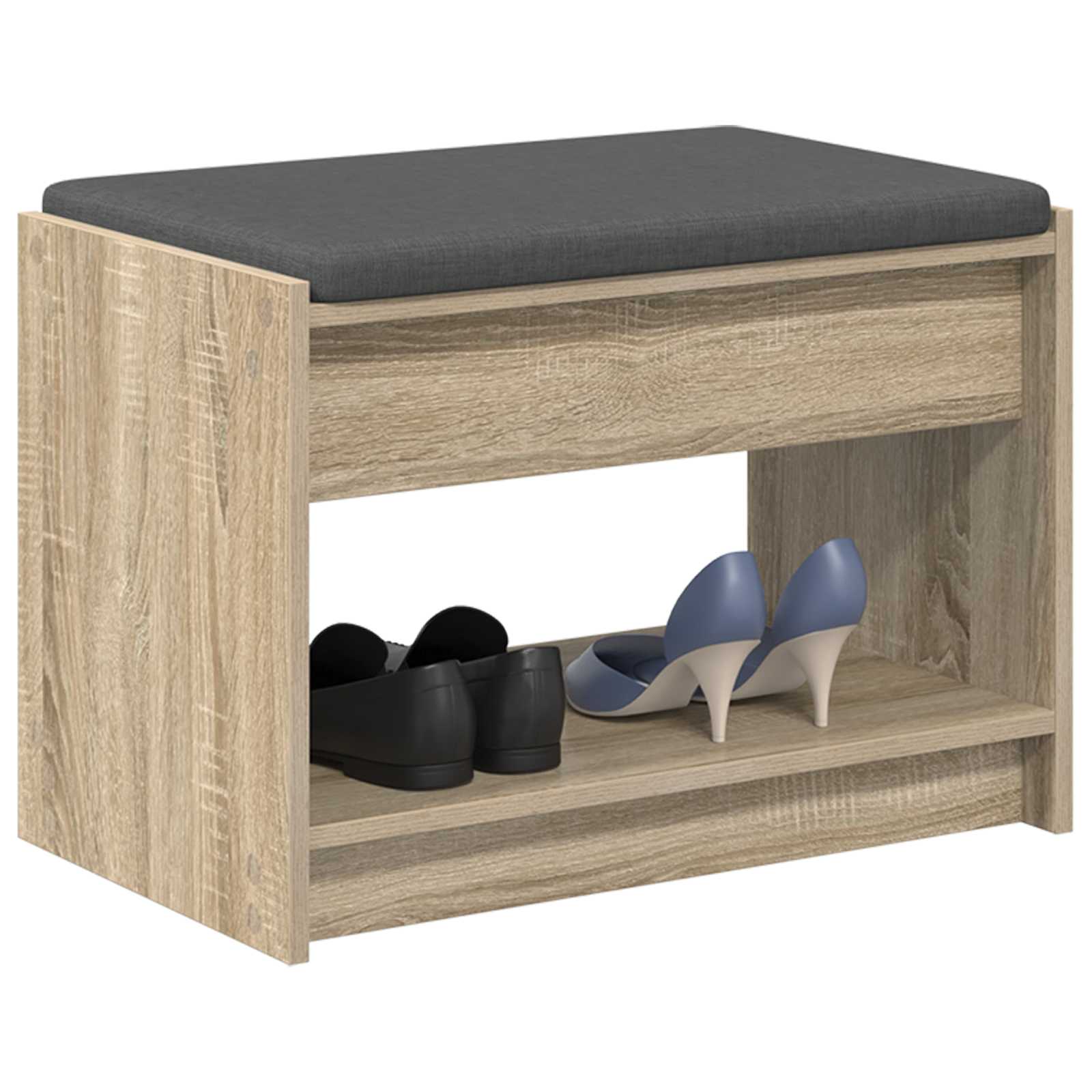 Panca per ingresso con cuscino Rovere Sonoma 63 x 38 x 45 cm | homemem39