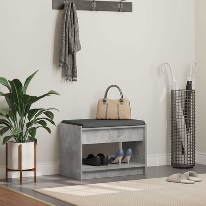 Panca per ingresso con cuscino Grigio Cemento 63 x 38 x 45 cm | homemem39