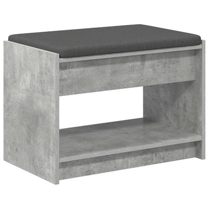 Panca per ingresso con cuscino Grigio Cemento 63 x 38 x 45 cm | homemem39
