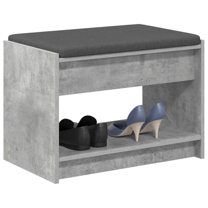 Panca per ingresso con cuscino Grigio Cemento 63 x 38 x 45 cm