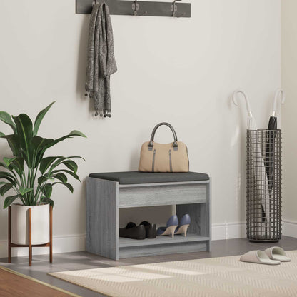 Panca per ingresso con cuscino Sonoma grigia 63 x 38 x 45 cm | homemem39