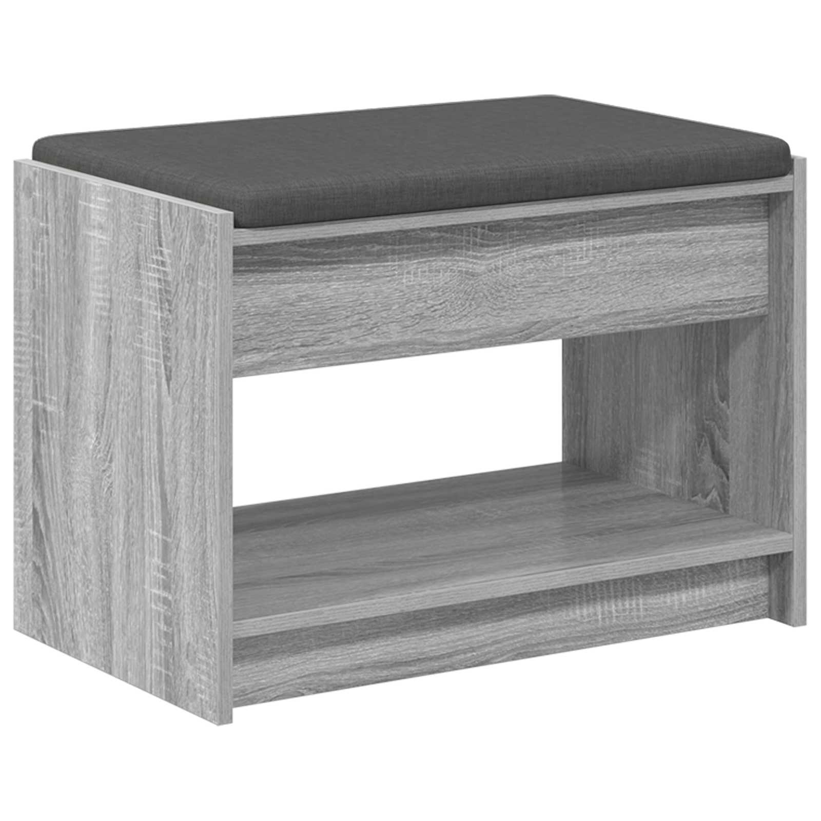 Panca per ingresso con cuscino Sonoma grigia 63 x 38 x 45 cm | homemem39