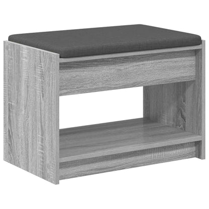 Panca per ingresso con cuscino Sonoma grigia 63 x 38 x 45 cm | homemem39