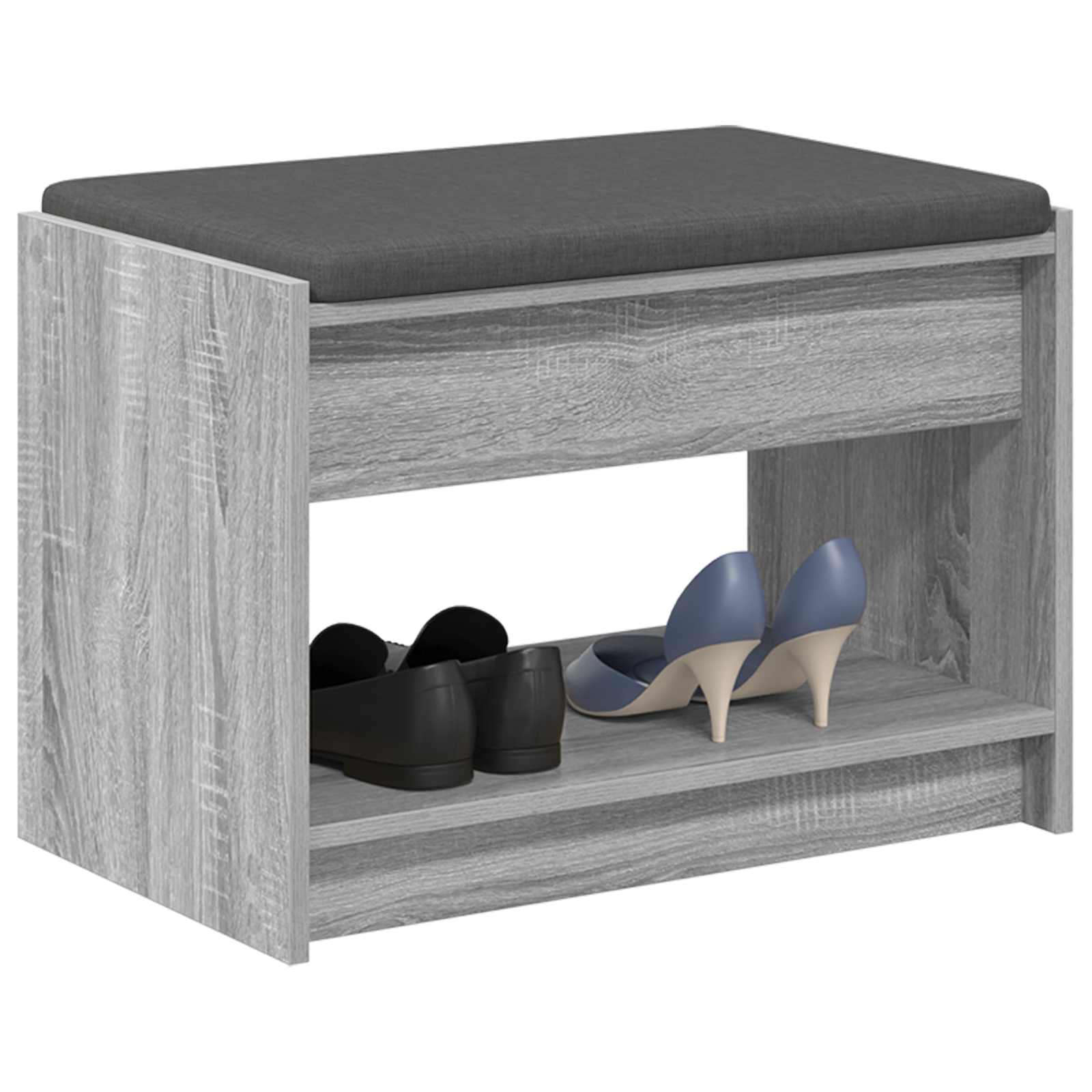 Panca per ingresso con cuscino Sonoma grigia 63 x 38 x 45 cm | homemem39