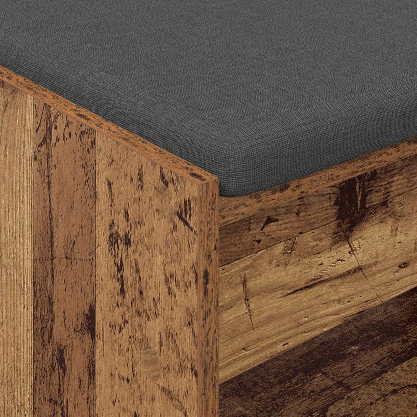 Panca per ingresso con cuscino Legno vecchio 63 x 38 x 45 cm | homemem39