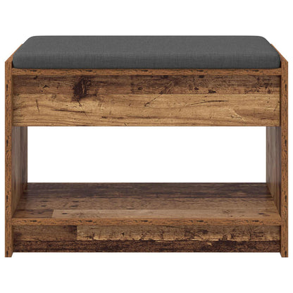 Panca per ingresso con cuscino Legno vecchio 63 x 38 x 45 cm | homemem39