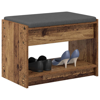 Panca per ingresso con cuscino Legno vecchio 63 x 38 x 45 cm | homemem39