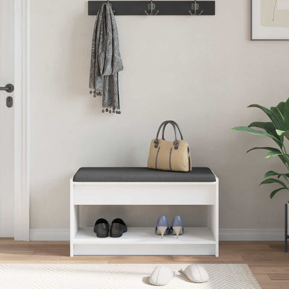 Panca per ingresso con cuscino Bianco 83 x 38 x 45 cm | homemem39