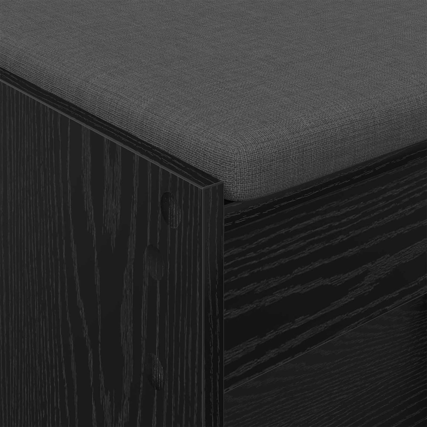 Panca per ingresso con cuscino Rovere Nero 83 x 38 x 45 cm | homemem39