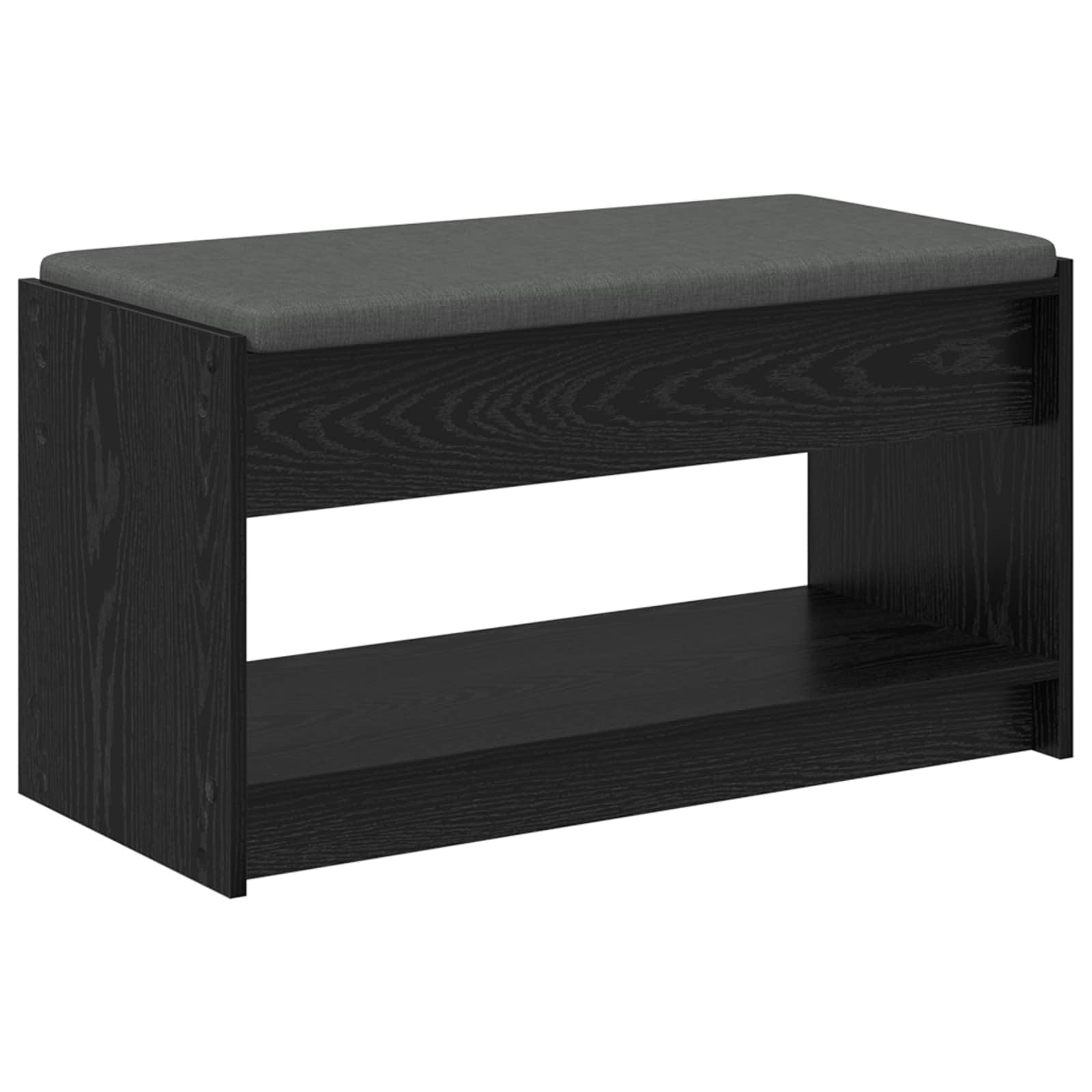 Panca per ingresso con cuscino Rovere Nero 83 x 38 x 45 cm | homemem39