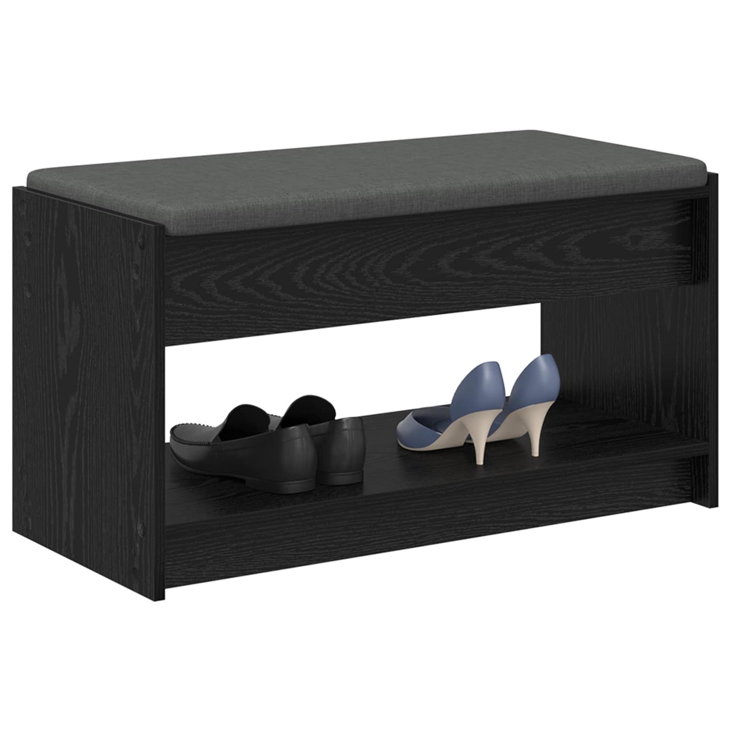 Panca per ingresso con cuscino Rovere Nero 83 x 38 x 45 cm | homemem39