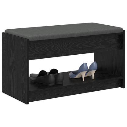 Panca per ingresso con cuscino Rovere Nero 83 x 38 x 45 cm | homemem39