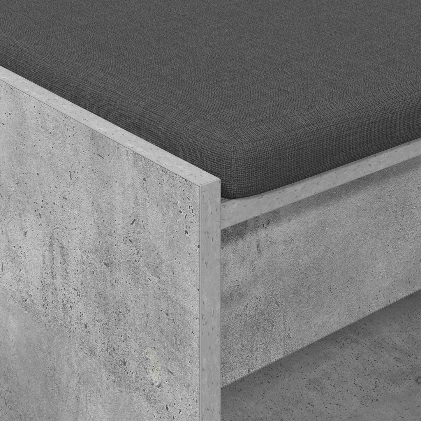 Panca per ingresso con cuscino Grigio Cemento 83 x 38 x 45 cm | homemem39