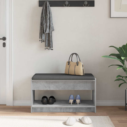 Panca per ingresso con cuscino Grigio Cemento 83 x 38 x 45 cm | homemem39
