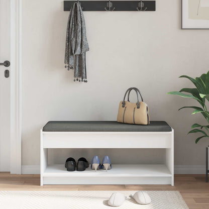 Panca per ingresso con cuscino Bianco 103 x 38 x 45 cm | homemem39