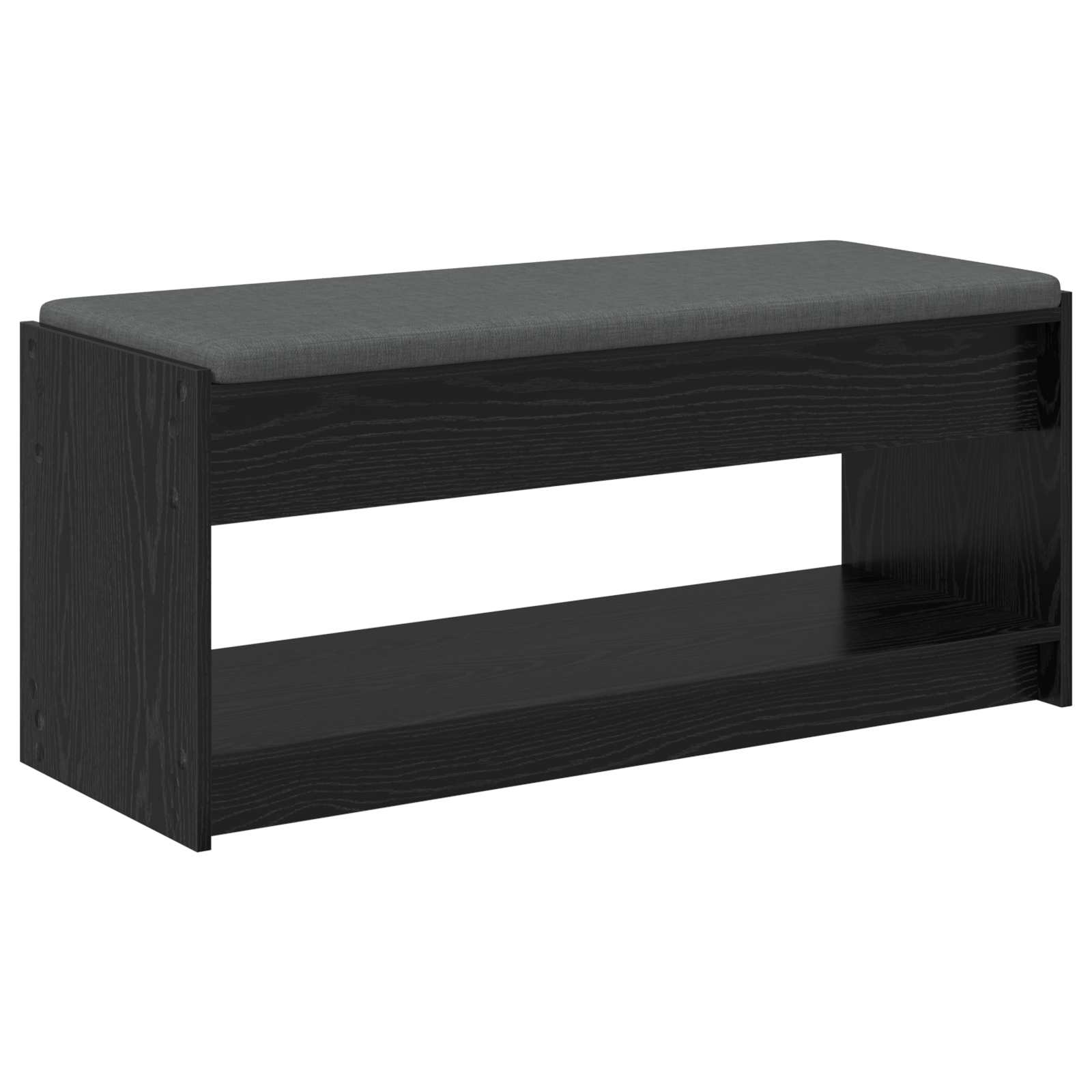Panca per ingresso con cuscino Rovere Nero 103 x 38 x 45 cm | homemem39