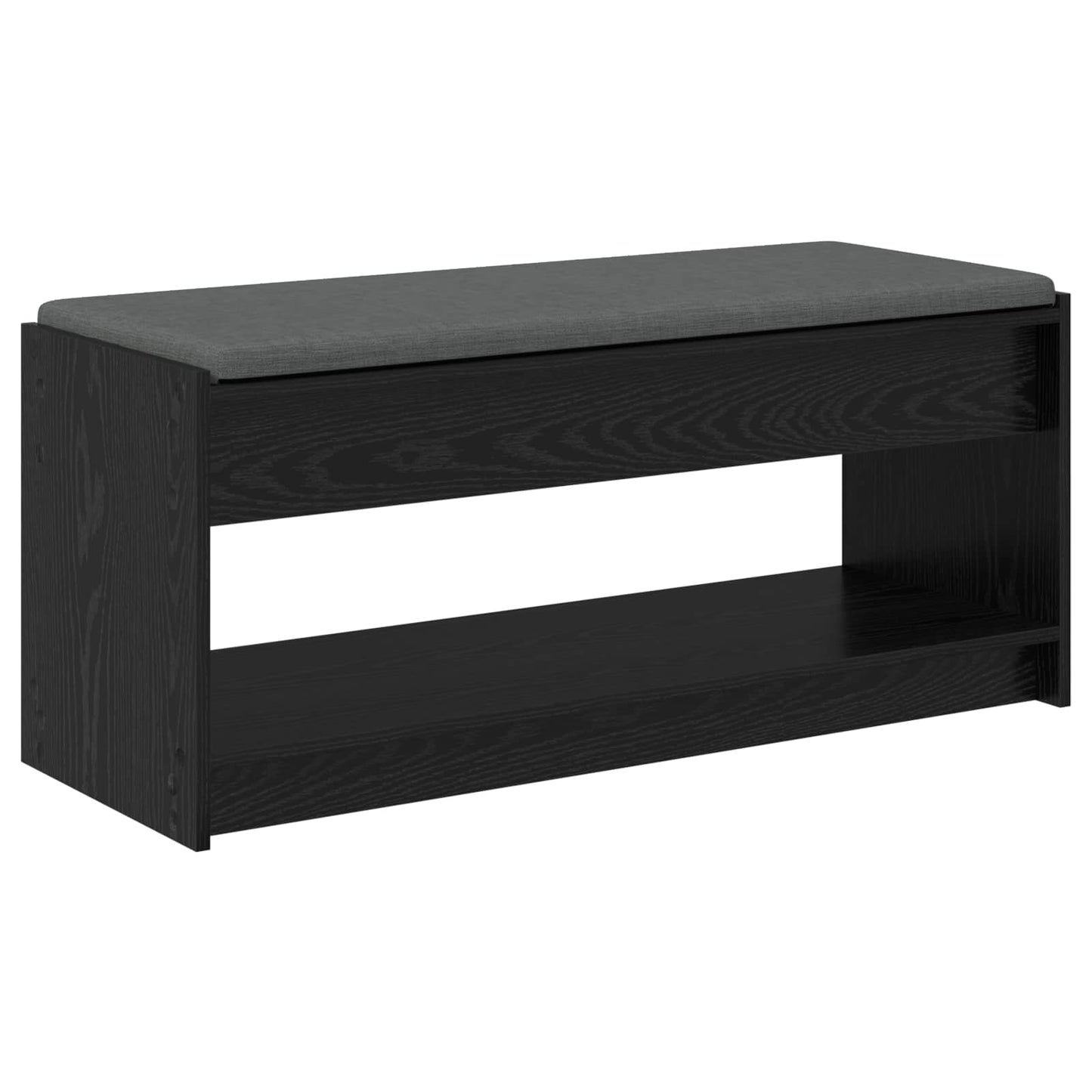 Panca per ingresso con cuscino Rovere Nero 103 x 38 x 45 cm | homemem39