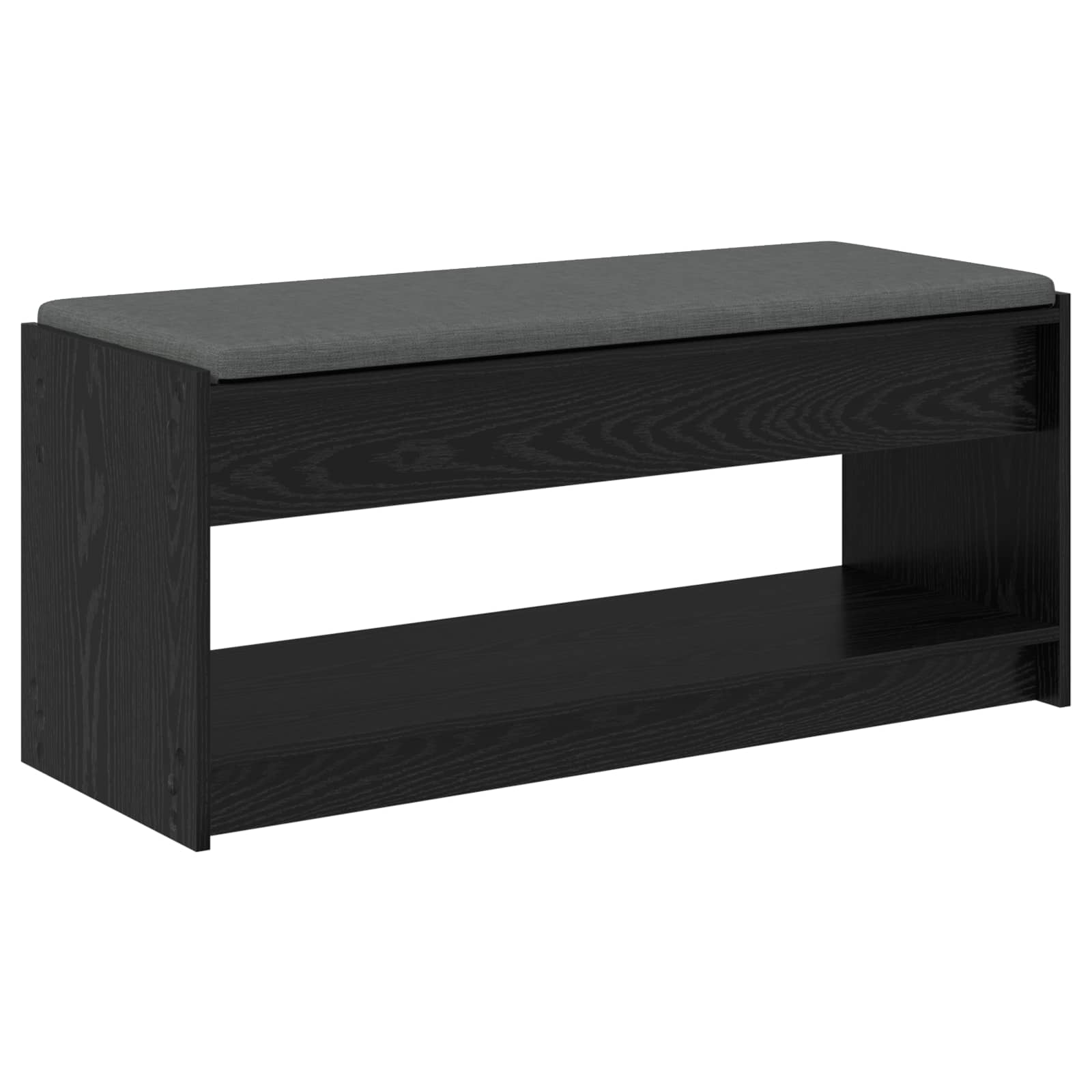 Panca per ingresso con cuscino Rovere Nero 103 x 38 x 45 cm | homemem39
