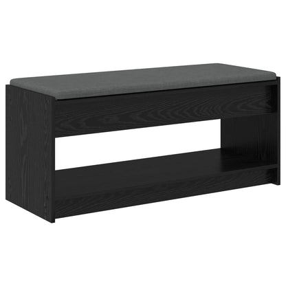 Panca per ingresso con cuscino Rovere Nero 103 x 38 x 45 cm | homemem39