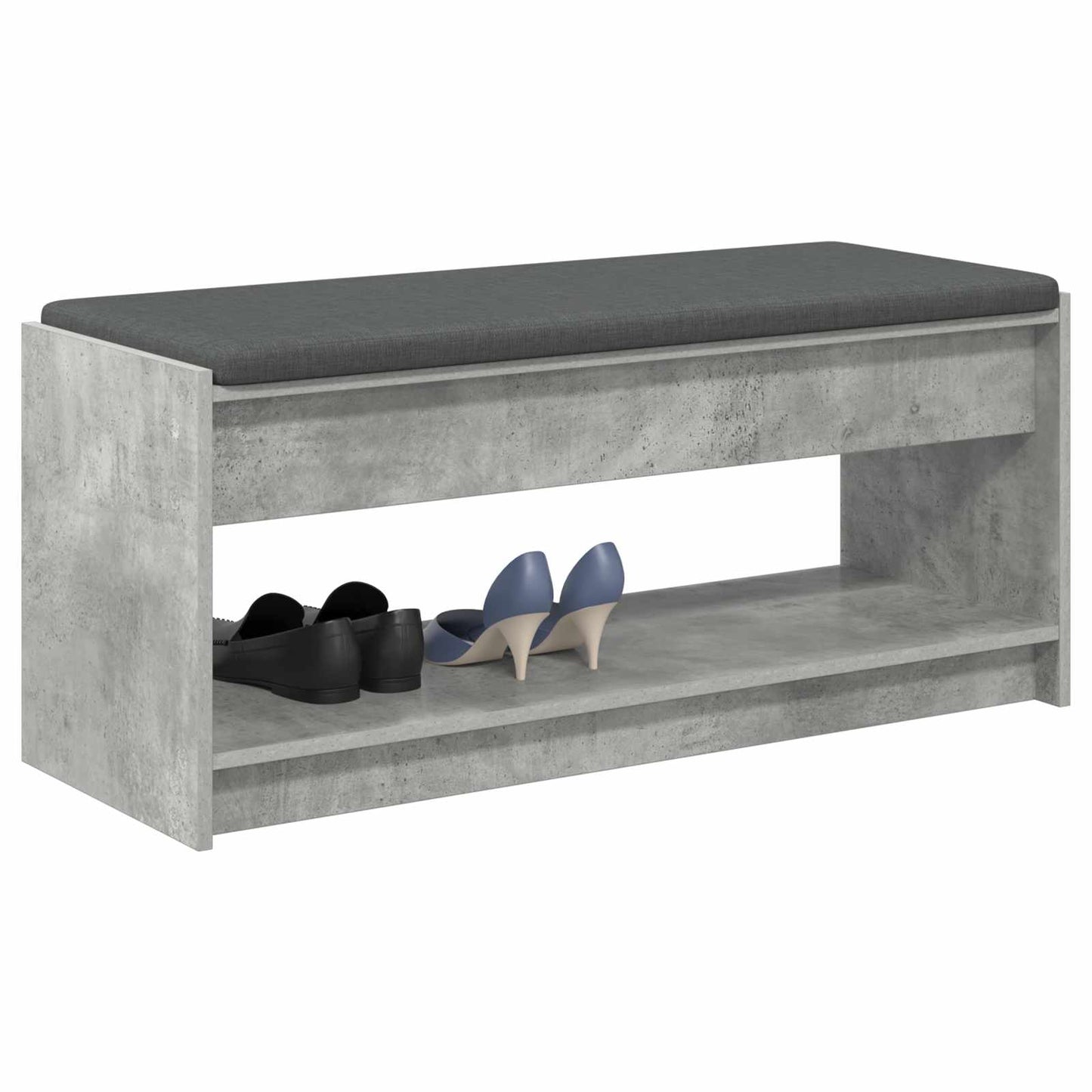 Panca per ingresso con cuscino Grigio Cemento 103 x 38 x 45 cm | homemem39