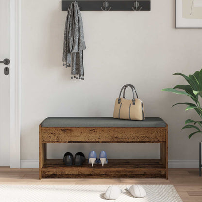 Panca per ingresso con cuscino Legno vecchio 103 x 38 x 45 cm | homemem39