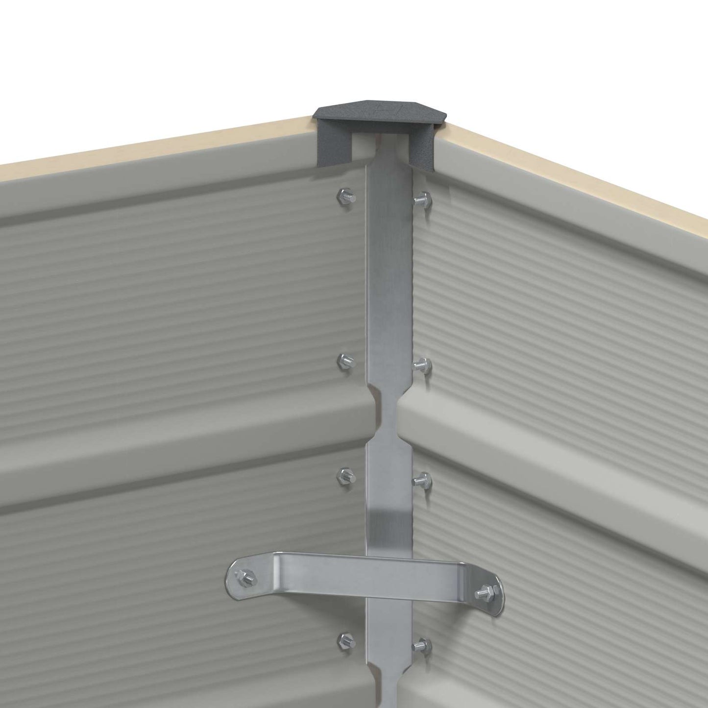 Fioriera Avorio 100 x 100 x 75 cm Acciaio