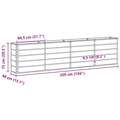 Fioriera Avorio 160 x 40 x 75 cm Acciaio