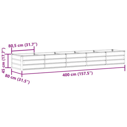 Fioriera Avorio 400 x 80 x 45 cm Acciaio