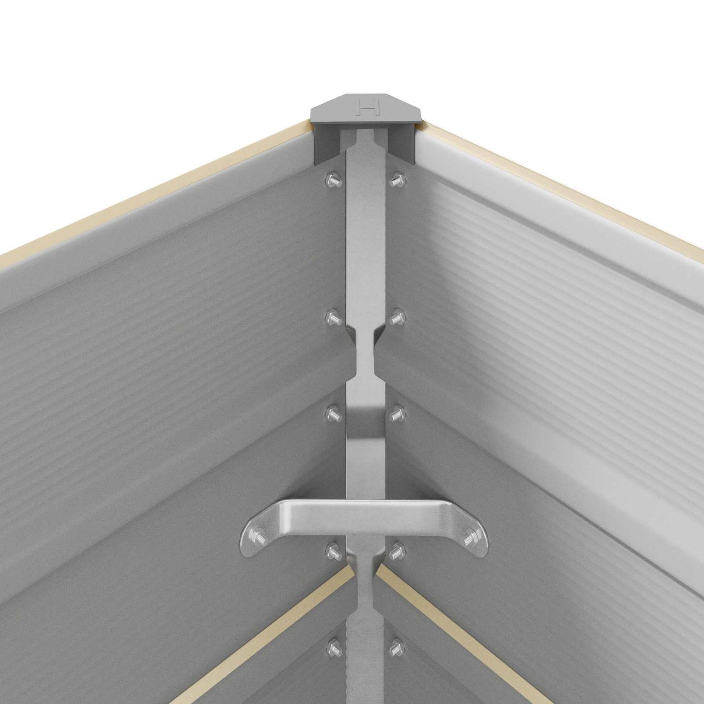 Fioriera Avorio 195 x 100 x 45 cm Acciaio zincato