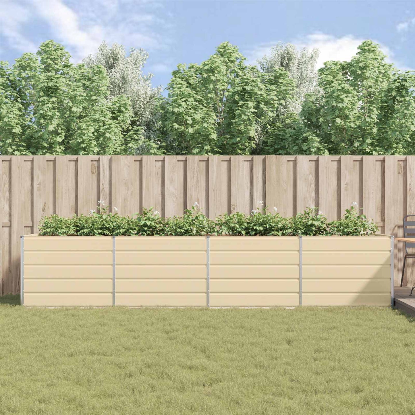 Fioriera Avorio 195 x 100 x 45 cm Acciaio zincato