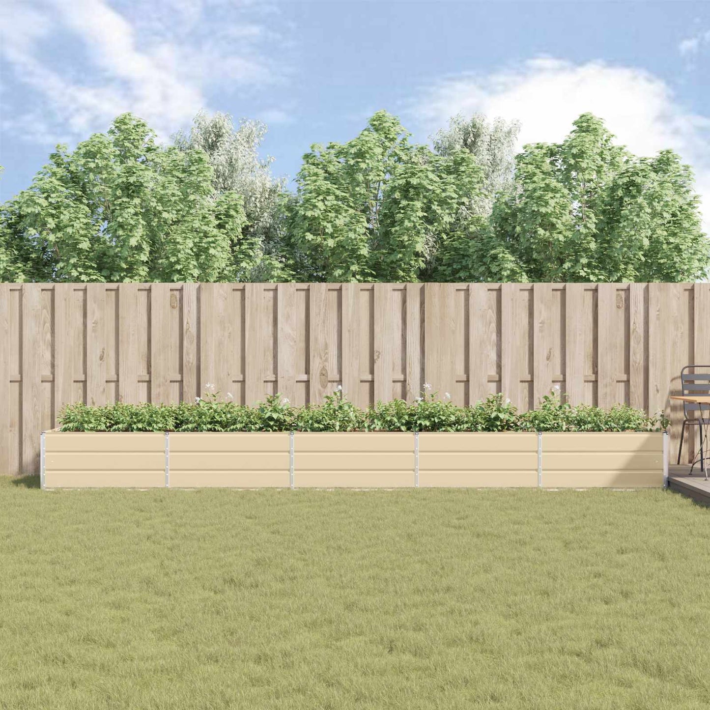 Fioriera Avorio 195 x 100 x 45 cm Acciaio zincato