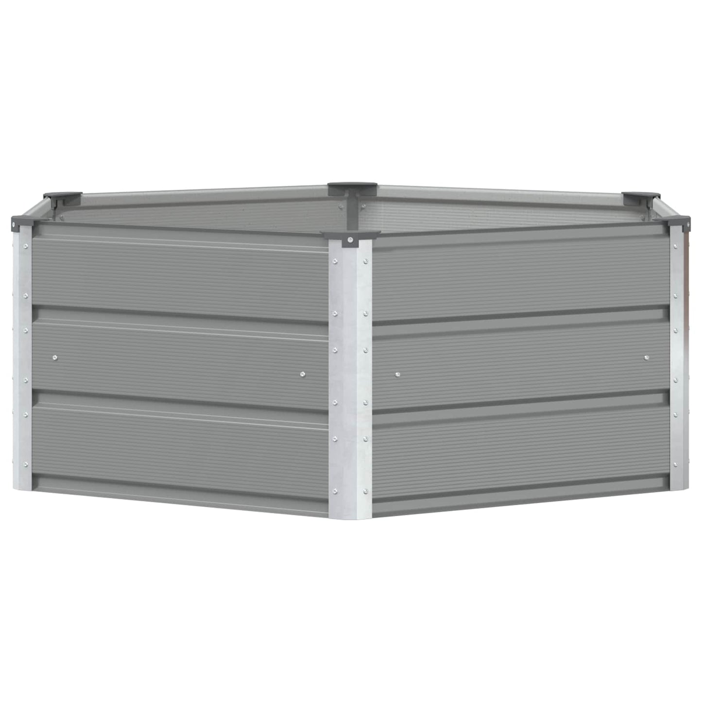 Fioriera Grigio chiaro 129 x 129 x 45 cm Acciaio