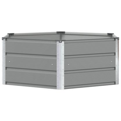 Fioriera Grigio chiaro 129 x 129 x 45 cm Acciaio