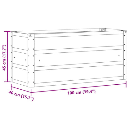 Fioriera Grigio chiaro 100 x 40 x 45 cm Acciaio