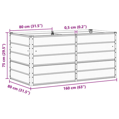 Fioriera Grigio chiaro 160 x 80 x 75 cm Acciaio