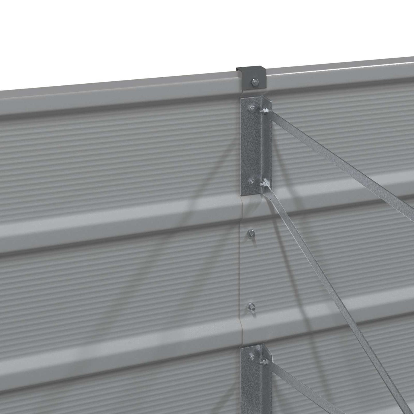 Fioriera Grigio chiaro 240 x 80 x 45 cm Acciaio