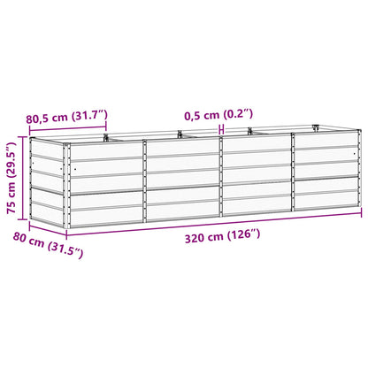 Fioriera Grigio chiaro 240 x 80 x 75 cm Acciaio