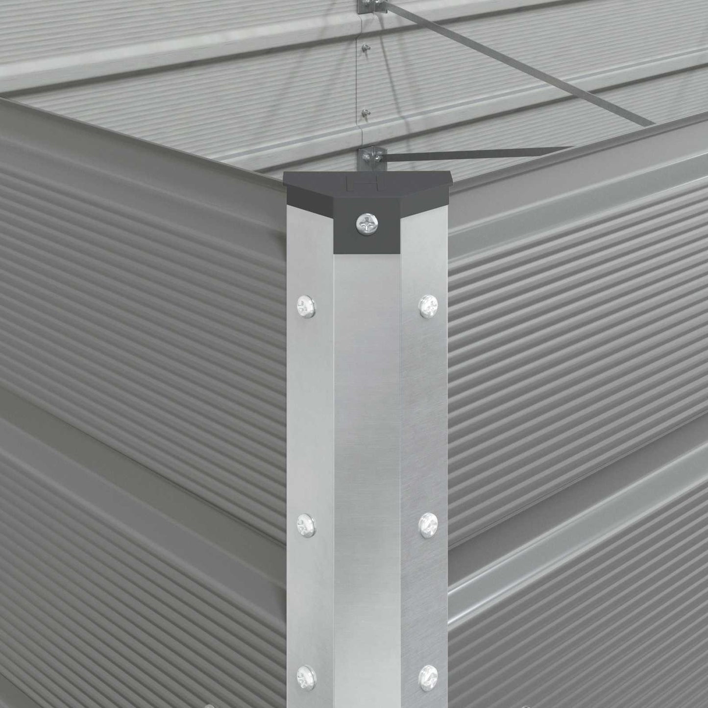 Fioriera Grigio chiaro 385 x 100 x 75 cm Acciaio zincato | homemem39