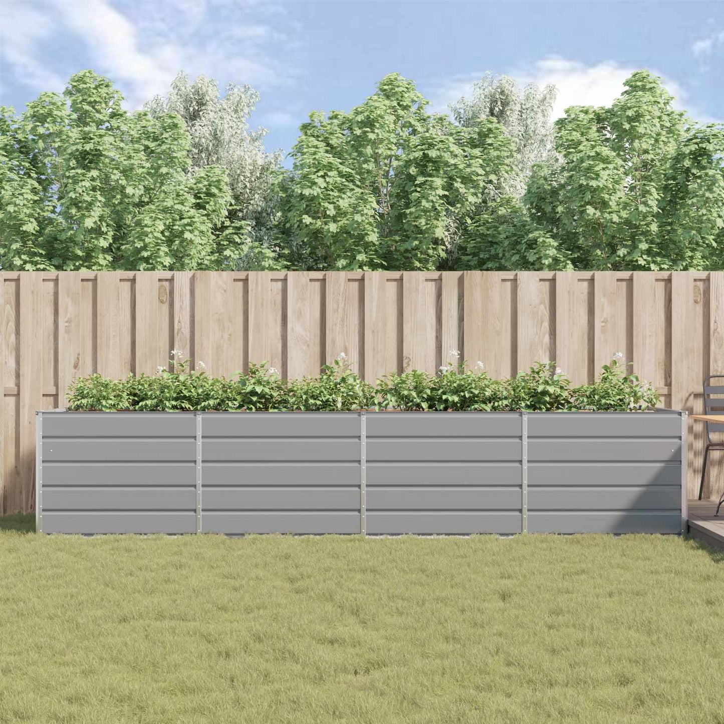 Fioriera Grigio chiaro 385 x 100 x 75 cm Acciaio zincato
