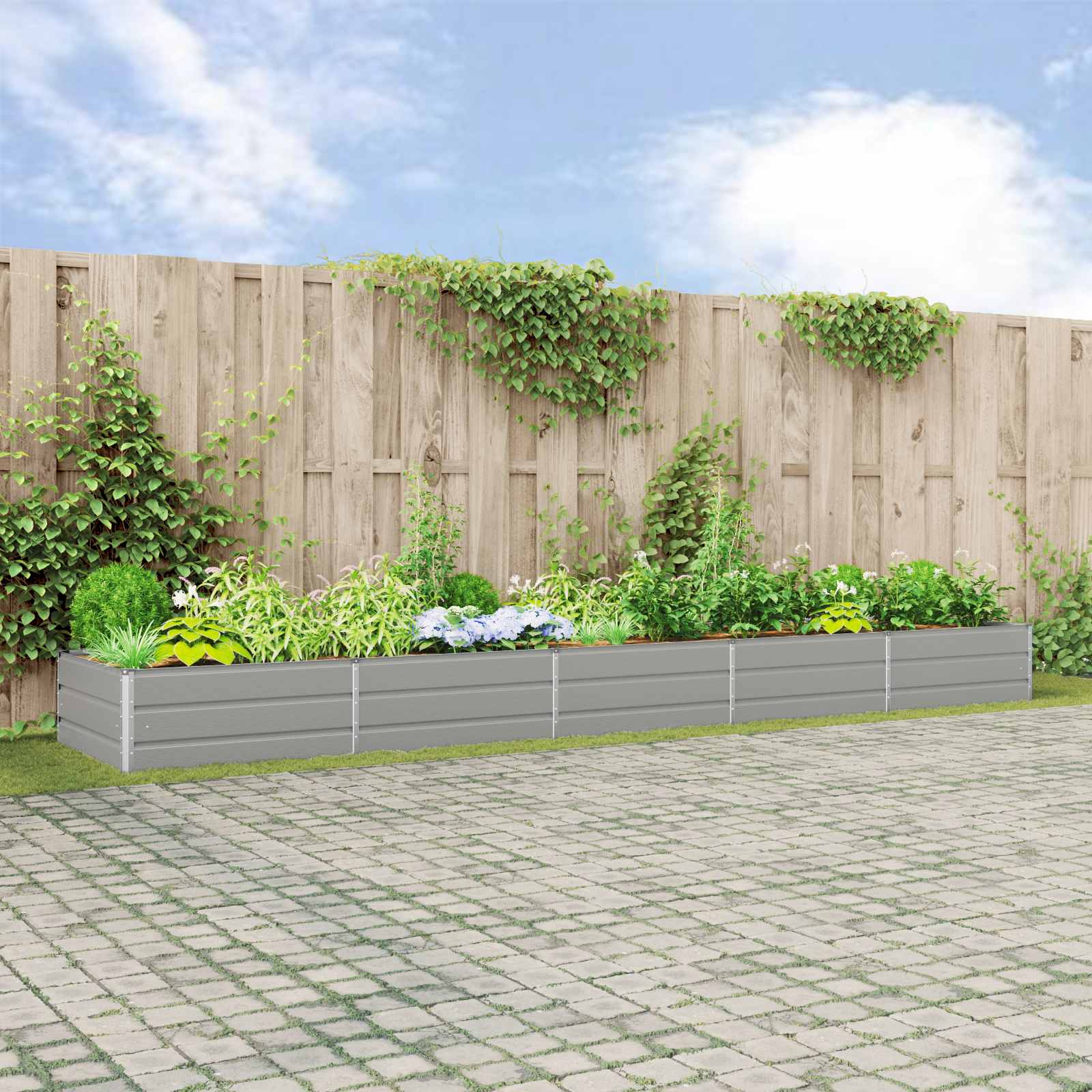 Fioriera Grigio chiaro 480 x 100 x 45 cm Acciaio zincato | homemem39